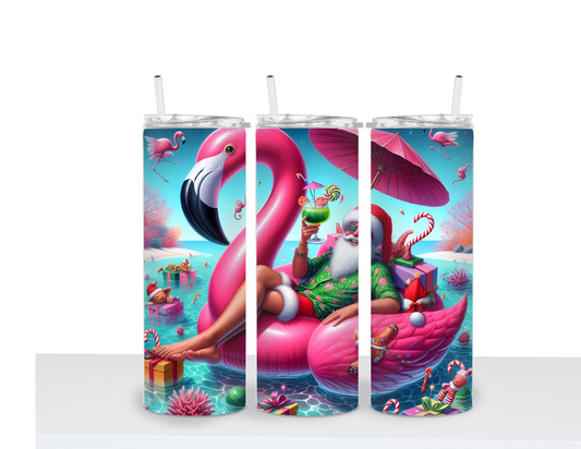 "Flamingo Santa Claus"